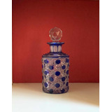 Frasco De Cristal , Antiguo Perfumero.azul Cobalto.imp