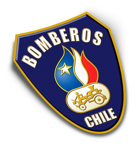 Sticker Insignia Bomberos De Chile Calco Adhesivo Auto 10cm