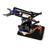 Brazo Robotico 4 Dof Arduino Acrilico Negro Con Servos Sg90