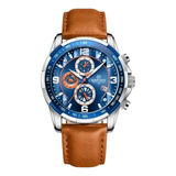 Reloj De Hombre Elegante Naviforce Pulso En Cuero 