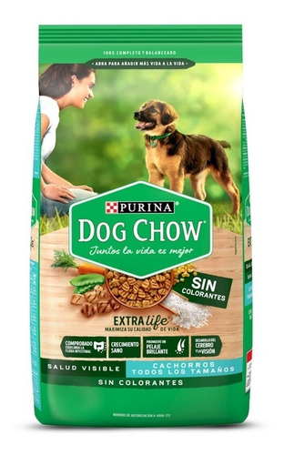 Alimento Dog Chow Salud Visible Sin Colorantes Para Perro Cachorro Todos Los Tamaños Sabor Mix En Bolsa De 21 kg