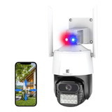 Camara P10 Seguridad 4mpx Wifi Ip Exterior Alarma Sirena Blanco