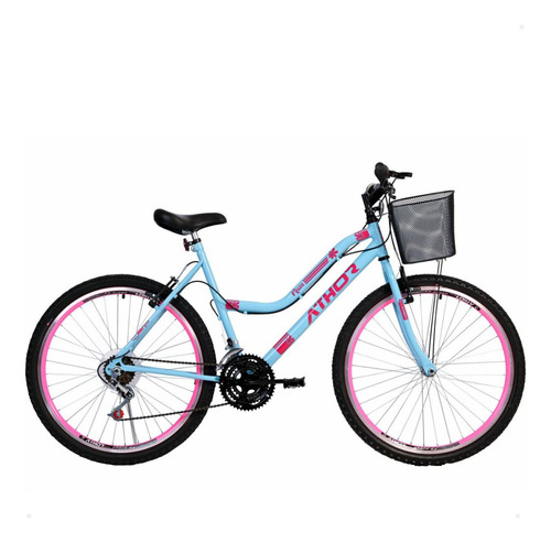 Bicicleta Feminina Athor Musa Aro 26 18 Machas Com Cestão