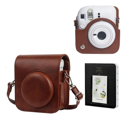 Funda De Cámara Wogozan , Para Instax Mini 12, Marrón