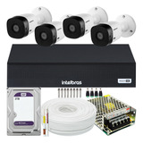Kit Cftv 4 Cameras Full Hd Dvr Intelbras 3008c 2tb Wd Purple