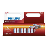 Pack 12 Pilas Alcalina Aa Philips Blister 12 Unidades