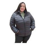 Campera Talle Grande Especial Inflable Negra Mujer Dama