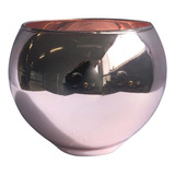 Vaso De Vidro Rose Gold Redondo 20cm