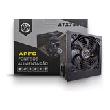 Fonte Atx Gamer Brazil Pc 750w Pfc Ativo Bivolt Automático Cor Preto 115v/230v