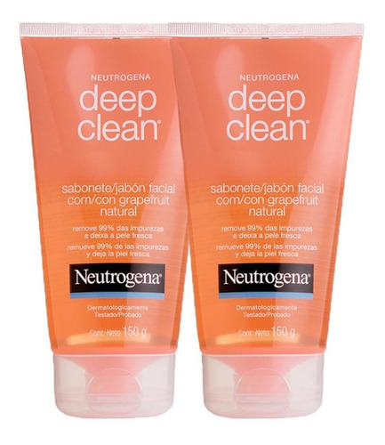 Kit 2 Sab. Facial Neutrogena Deep Clean Gel Grapefruit 150g