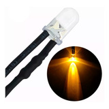 Led Diodo 5mm Amarillo Alto Brillo 12v Con Cable De 20cm