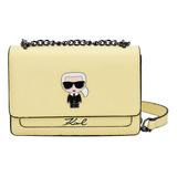 Bolso Bandolera De Cuero Karl Lagerfeld De Lujo De Moda 2022 Color Amarillo