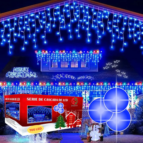 Serie Navideña Cascada 700 Leds 13 Metros Decoración Navidad | Envío gratis