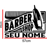 Adesivo Barbearia Barbeiro Salão Porta Vidro Parede N°141