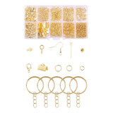 Kit Armar Aros Pulsera Collar Llavero Mosqueton Piton Dorado