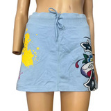 Falda Ed Hardy, Talla S, Algodón, Azul Cielo, Perfecta!