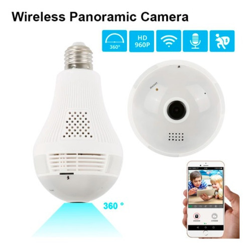 Cámara Ip 360° Luz Espía Panorámica V380 Wifi