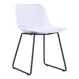 Cadeira Para Recepção Diana Polipropileno Branco Base Metal