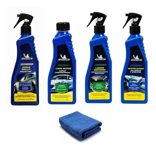 Kit De Lavado Michelin 5 Productos Premium - Lubri Franco