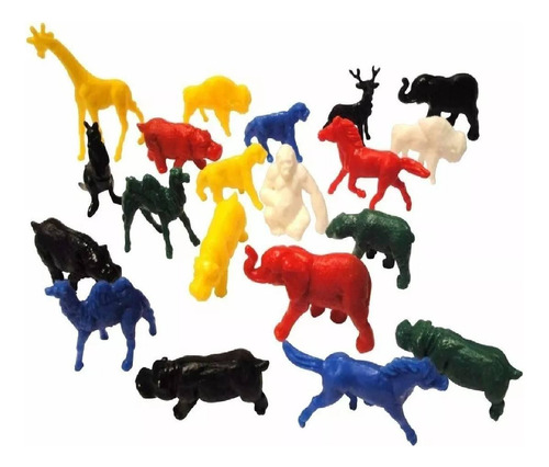 100 Animais Zoológico Colorido Plástico Bichos Lembrancinha