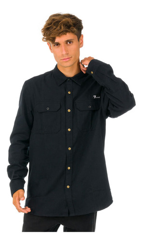 Camisa Hombre Full Clip Negro 7veinte