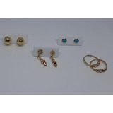 Aretes Topos Para Mujer 925 Plata Y Oro Laminado