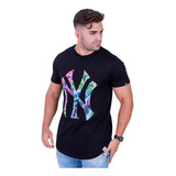 Camiseta Longline Ny Swag Camisas Blusas Manga Curta