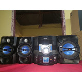 Equipo De Musica +3 Parlantes Color Azul Negro