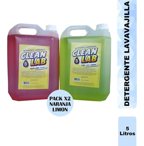 2 Detergentes Lavavajillas Biodeg X 5 Lt Limon + Naranja