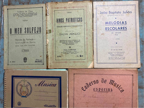 Caderno Antigo Musical Partitura Usado Escola Cifras Tablatu
