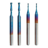 4 Brocas Cortadores Flat End Mill 1/8 Para Router Cnc