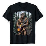 Rock On Bigfoot Sasquatch Ama El Rock And Roll - Playera Gr