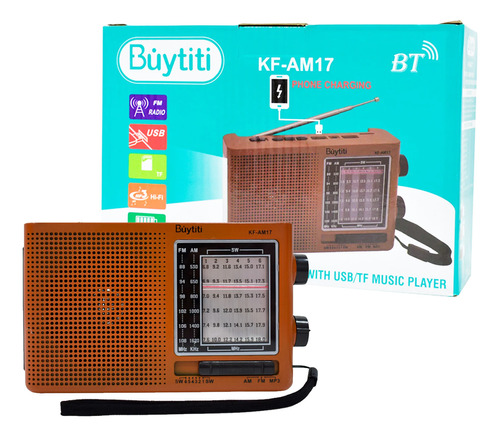 Bocina Bluetooth Radio Portatil Recarga Solar Am/fm Con Usb