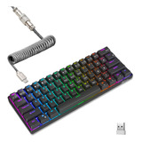 Teclado Mecanico Royal Kludge Rgb Switch Marron Hs Negro