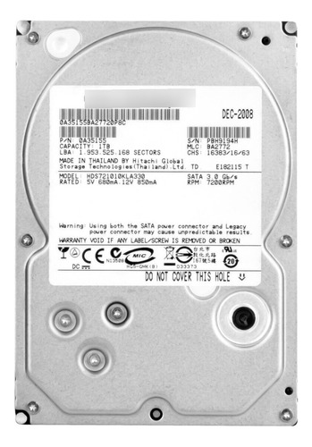 Disco Duro 1tb 3.5 Hitachi Deskstar Usado