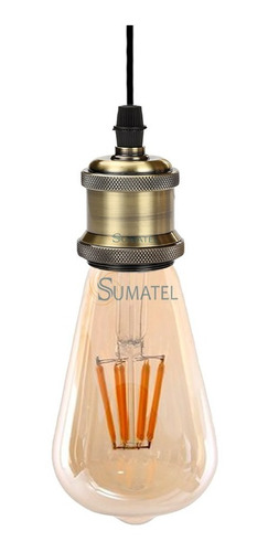 Lampara Colgante Soquete Vintage Con Ampolleta - Sumatel