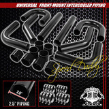 Universal 8pc 2.5  Aluminum Fmic Intercooler Piping+sili Ddq