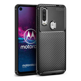 Funda Textura Fuibra De Carbono Para Motorola One Action 