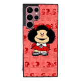 Funda Para Galaxy Mafalda Caricatura Fondo Rojo Tapiz