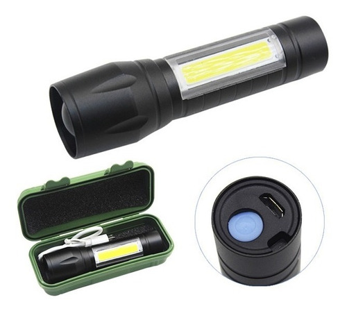 Linterna Mini Tactica Led Militar Recargable Zoom Usb Linter