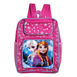 Mochila Infantil Frozen Princesa Menina De Costa Grande Cor Rosa