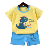 Kids Summer Short Manga Set Dinosaur Estampado