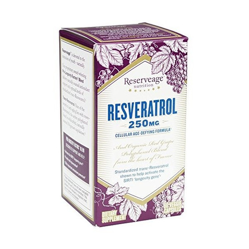 Reserveage - Resveratrol 250 Mg, Celular Antienvejecimiento 
