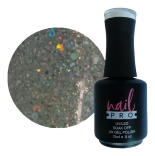 Gel Polish - Plateado Verdoso Glitter#x197 (15ml) - Nail Pro