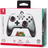 Control Pro Alambrico Power A Nintendo Switch Mario Silver