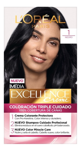 Tinte Para Cabello Excellence L'oréal Paris Tono 1 Negro