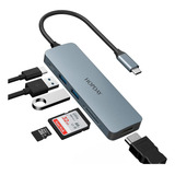 Adaptador Multipuerto Hopday, Usb-c, 6 En 1, Usb 3.0, 100 W