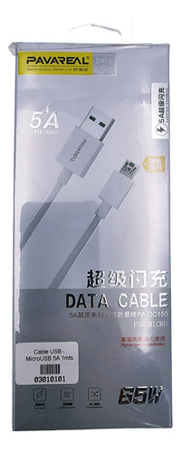 Pavareal Dc150 Cable De Carga Rapida Usb A Micro 5a Blanco
