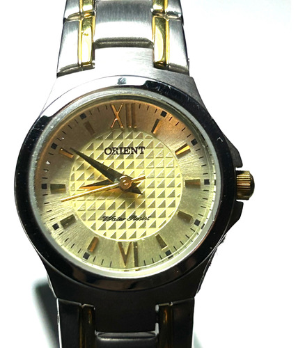 Reloj Orient Quartz Metálico De Acero Inoxidable Combinado