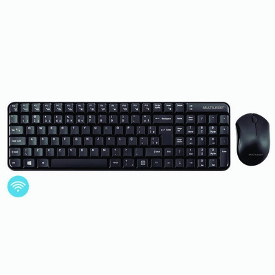 Combo Teclado E Mouse Sem Fio Multilaser Usb 2.4 Ghz - Tc183 Cor Do Mouse Preto